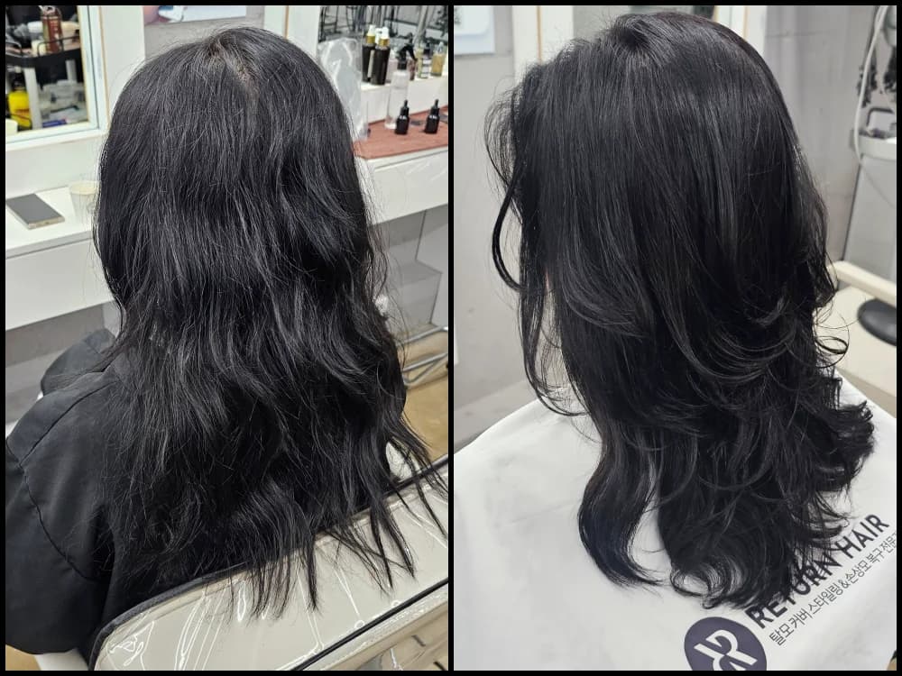 리턴 복구셋팅펌 시술 전후 비교 - 리턴헤어